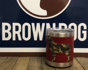 Camo dog decal on cup